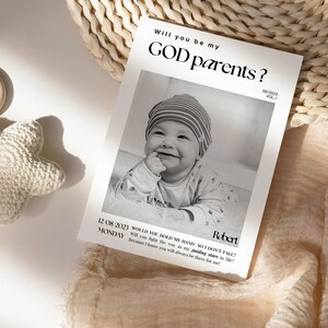 Godparent Proposal Card Template Will You Be My Godmother Proposal Card Ask Godfather Card Personalised Newborn Godparent Extra Pair of Hand