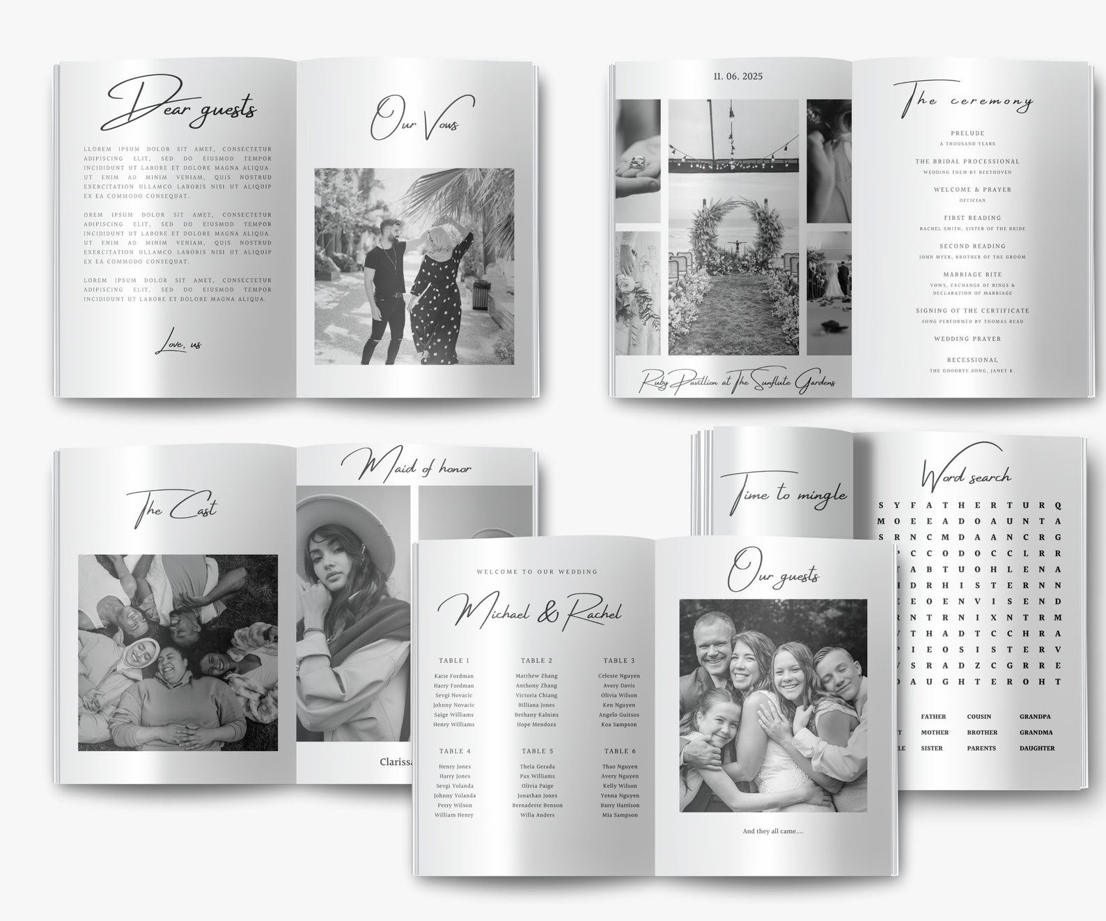 Magazine Program 30 Pages Wedding Magazine Template Canva, Wedding Magazine Programs ...