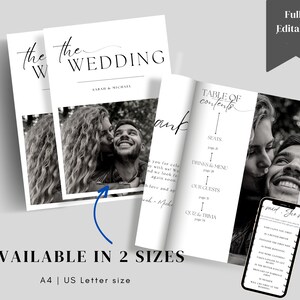 30 Pages Wedding Day Magazine Template Canva | Seating Chart Wedding ...