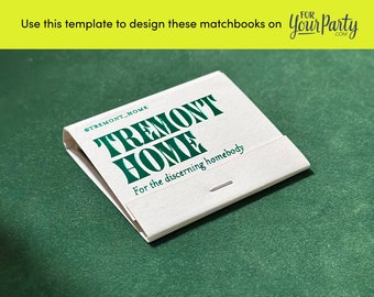 Digital Customizable Matchbook Template