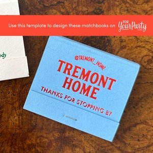 Digital Customizable Matchbook Template