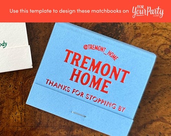 Digital Customizable Matchbook Template