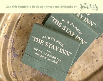Digital Customizable Matchbook Template