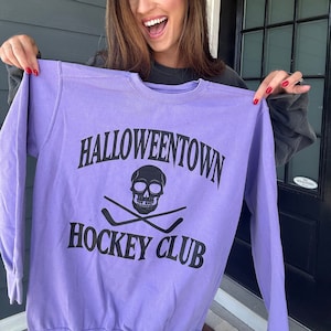 Halloween Hockey Comfort Colors Sweatshirt | Halloween Crewneck | Halloween Hockey Club Sweatshirt