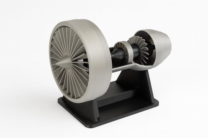 Engine Display Model Turbofan Jet Engine Display | Spinning Aircraft Engine Scale Model With ...