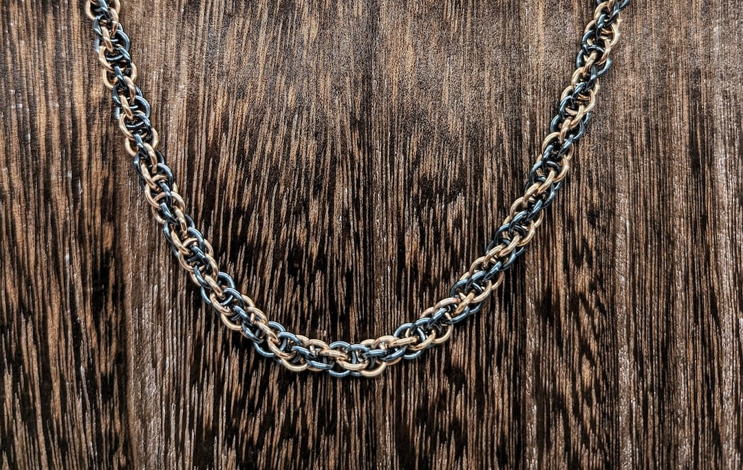 Axiom Lock Chain Rose Gold & Black Ice Necklace - Etsy