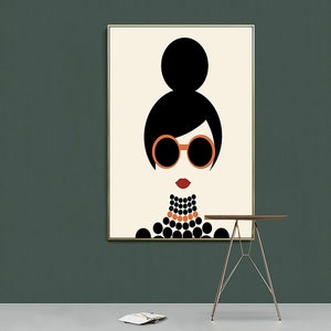 Digital Wall Art Print, Room Art, Pop Art, Modern Art, Modern girl art
