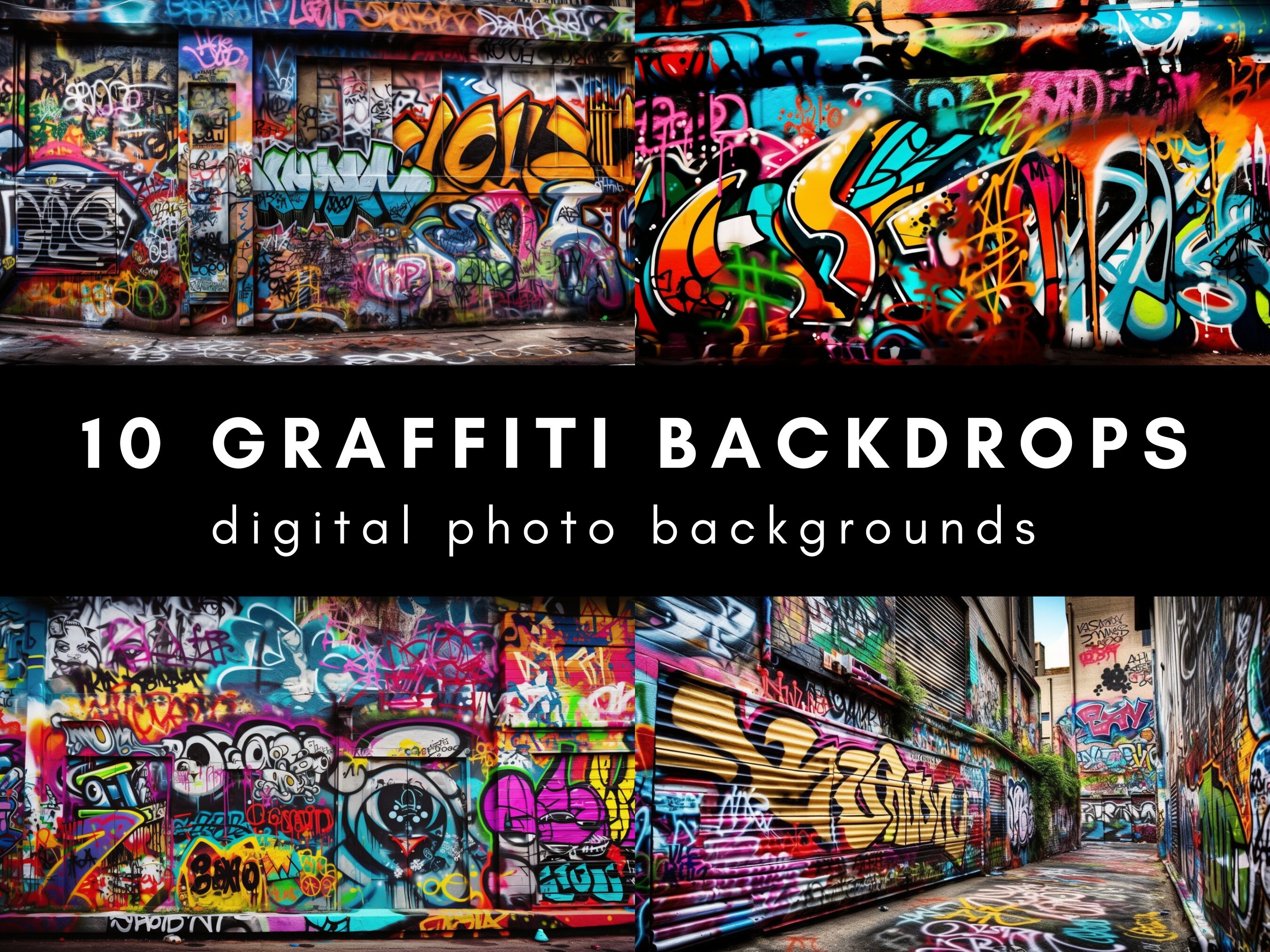 Graffiti Digital Paper Print 8.5 X 11 Texture Scrapbook Paper Pages  Printable Street Art Wall Mural Graffiti Words Print Tag Junk Journal 