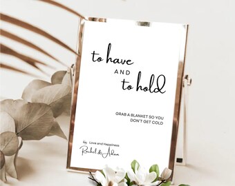 Letrero para tener y sostener en caso de resfriado, letrero de manta para recepción de boda, moderno, imprimible, 5 x 7 y 8 x 10, bricolaje en Canva Minimal MIN01