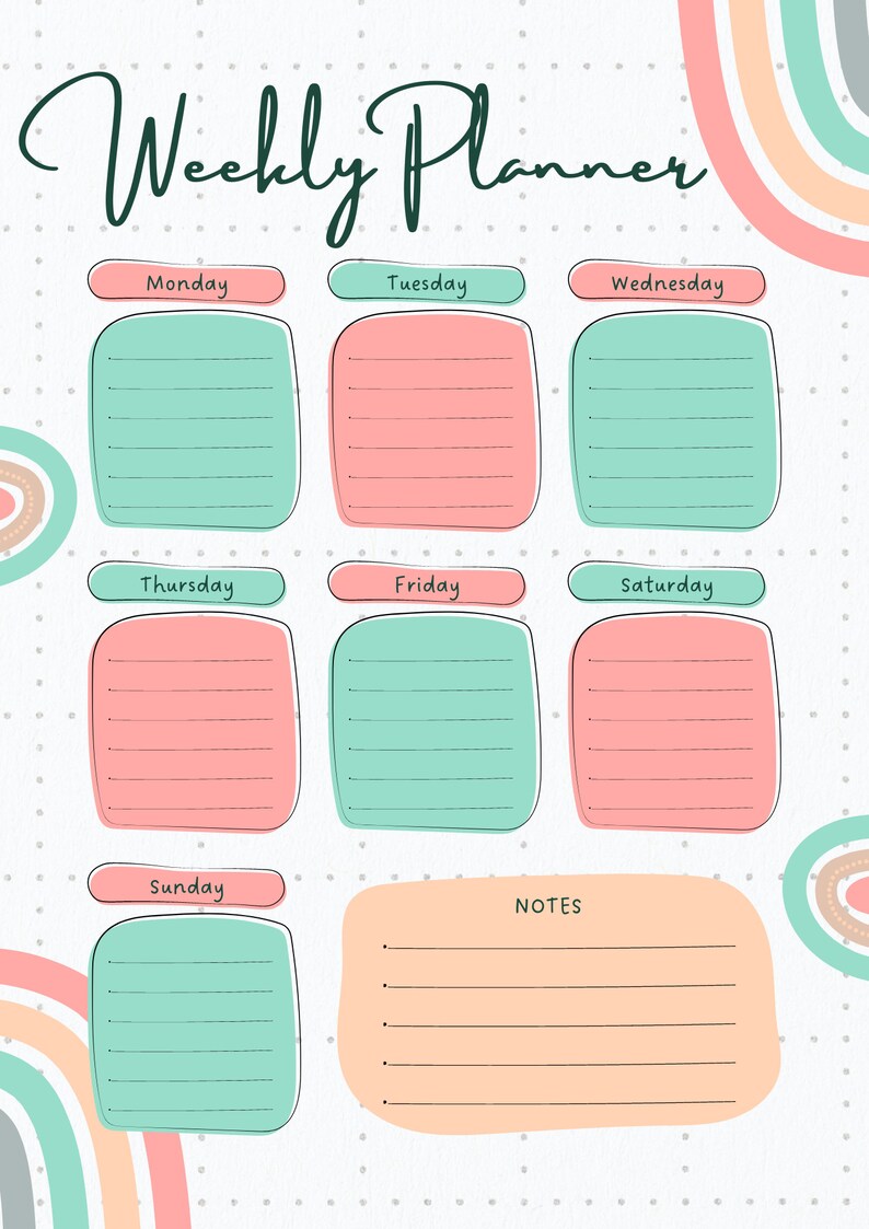 Printable Planner, PDF, Social Media, Daily Weekly Monthly Planner ...