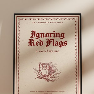 Ignoring Red Flags | Vintage Inspired Book Cover Wall Art Printable for Book Lovers