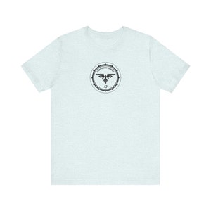 47 Strike Drone Company T-Shirt, Ukraine Insignia, 47OMBr, Military Insignia, UAF, FPV Heather Ice Blue