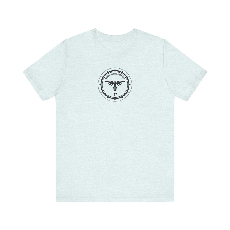 47 Strike Drone Company T-Shirt, Ukraine Insignia, 47OMBr, Military Insignia, UAF, FPV Heather Ice Blue