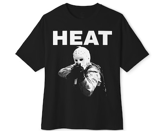 Oversized Niel Hockey Mask Vintage Heat Movie T-Shirt: boxy graphic Style tshirt, De Niro shirt, 90s film fan