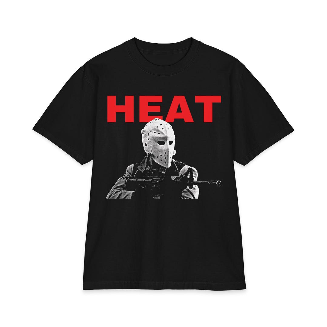 OVERSIZED Heat Hockey Mask Heavyweight Short Sleeve, Heat Classic Movie ...