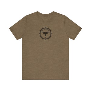 47 Strike Drone Company T-Shirt, Ukraine Insignia, 47OMBr, Military Insignia, UAF, FPV Heather Olive