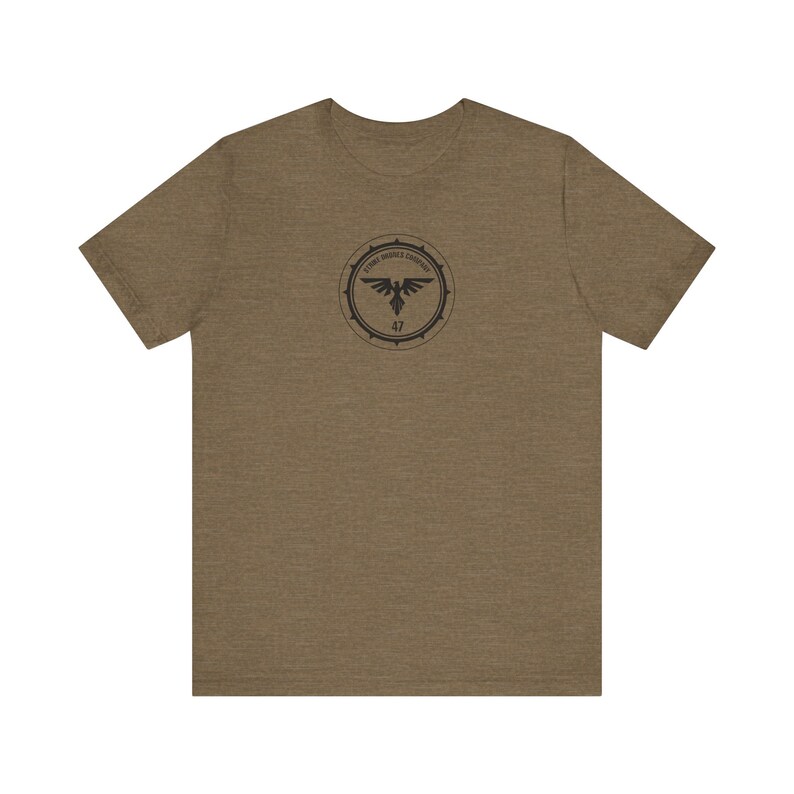 47 Strike Drone Company T-Shirt, Ukraine Insignia, 47OMBr, Military Insignia, UAF, FPV Heather Olive