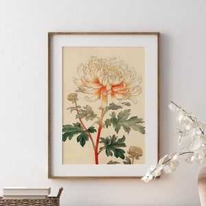 Vintage Style Japanese Wall Art Decor Japanese Art Japandi Print Neutral Floral Botanical Wall Art Decor PRINTABLE Instant Download Digital