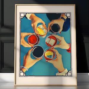 Cheers Print Bar Cart Print Vintage Poster Drinks Retro Poster Cocktail Wall Art Kitchen Wall Decor Home Bar Cart PRINTABLE Digital Download