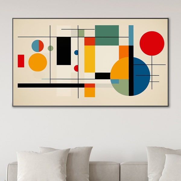 Samsung Frame TV Art BAUHAUS Painting Mid Century Modern Art for TV Retro Geometric Tv Frame Digital Download