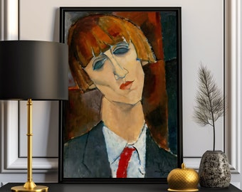 Modigliani Woman Portrait: Vintage Modernist Painting (Digital Download)