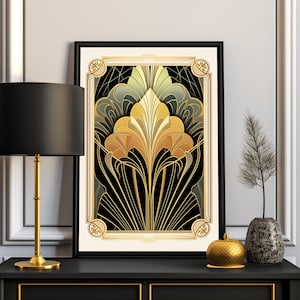 Art Deco Wall Art Trendy Print Vintage Style Poster Art Deco Wall Decor Gold Art Nouveau Print Poster PRINTABLE Art Instant Digital Download