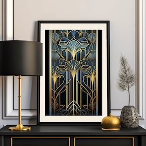 Art Deco Wall Art Trendy Art Print Retro Poster Art Deco Wall Decor Gold and Black Art Nouveau Print PRINTABLE Instant Download Digital
