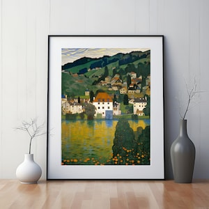 Art Nouveau Art Print for living room Gustav Klimt Landscape Digital Printable
