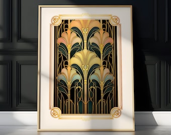Peacock Art Deco Print PRINTABLE Wall Art Trendy Print Vintage Poster ...