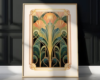 Peacock Art Deco Print PRINTABLE Wall Art Trendy Print Vintage Poster ...