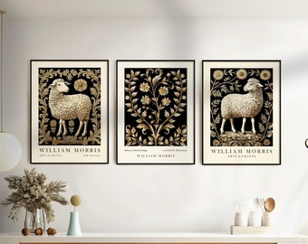 William Morris Print Set: Vintage Botanical Gallery Wall Rustic Wall Decor (Digital Download)