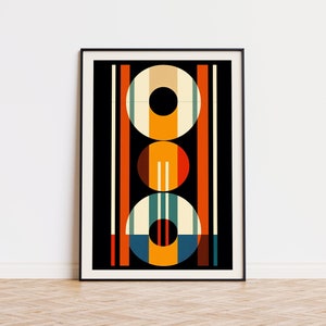 PRINTABLE Bauhaus Wall Art Print Minimalist Art Poster Mid Century Modern Retro Geometric Wall Decor, Instant Download Digital