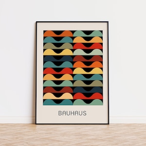 PRINTABLE Bauhaus Exhibition Poster Minimalist Wall Art Mid Century Modern Colorful Print Decor Retro Wall Art Instant Download