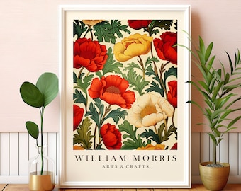 Stampa artistica floreale di William Morris: decorazione murale botanica vintage, poster Art Nouveau (download digitale)