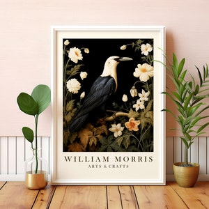 William Morris Print Raven Art Black Wall Art Poster Floral Wall Decor William Morris Inspired PRINTABLE Instant Download Digital