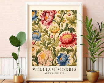 Floral wall Art William Morris Print Decor Botanical Art Poster Colorful William Morris Inspired Wall Art PRINTABLE Instant Download Digital