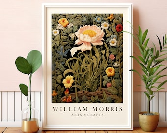 Stampa artistica floreale di William Morris: decorazione murale botanica in stile Art Nouveau, poster stampabile (download digitale)