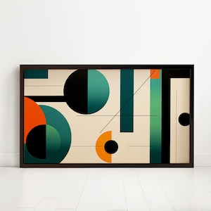 Mid Century Modern Art for TV, BAUHAUS TV Art, Retro Wall Art Decor, Retro Modern Geometric Tv Frame, Digital Download