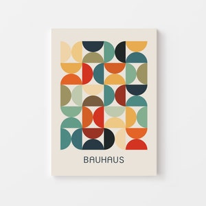 PRINTABLE Colorful Bauhaus Poster Minimalist Wall Decor Retro Wall  Art Mid Century Modern Print Instant Download