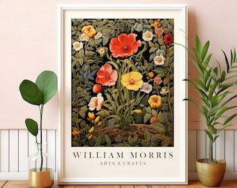 Stampa artistica floreale di William Morris: decorazione murale botanica in stile Art Nouveau, poster stampabile (download digitale)