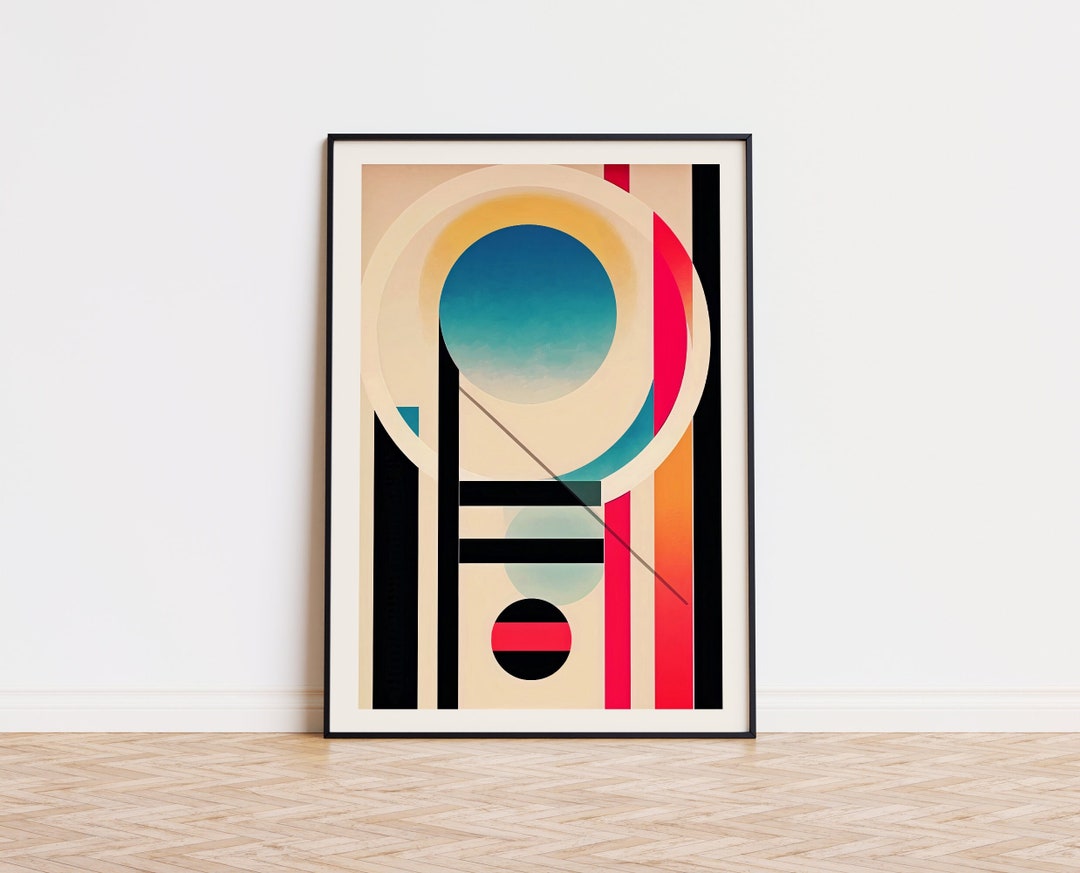 Mid Century Modern Bauhaus Print: Retro Geometric Wall Art, Abstract ...