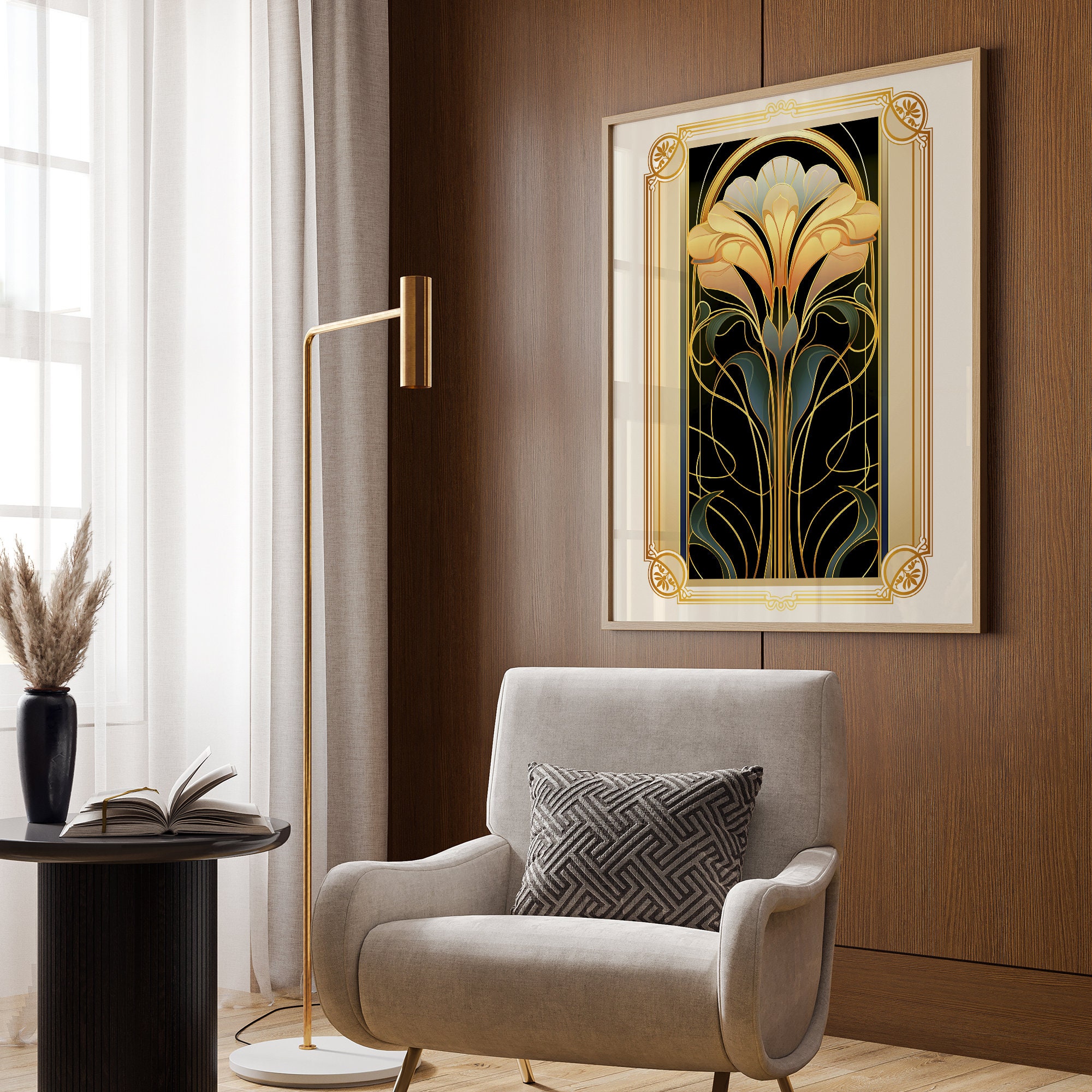 Art Deco PRINTABLE Wall Art Trendy Print Vintage Style Poster Floral ...