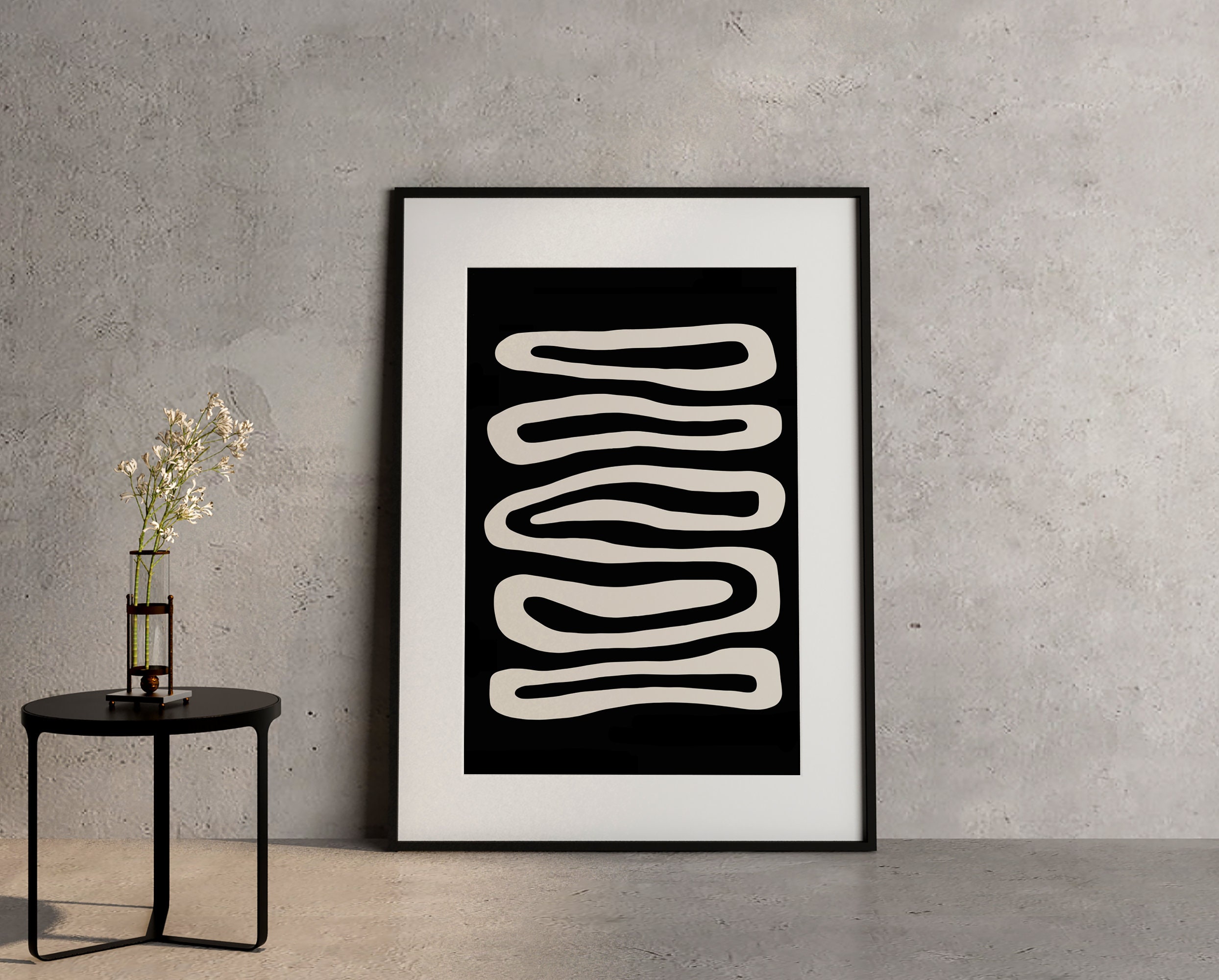 Black and White Wall Art Print Abstract Poster Minimalist Wall Decor ...