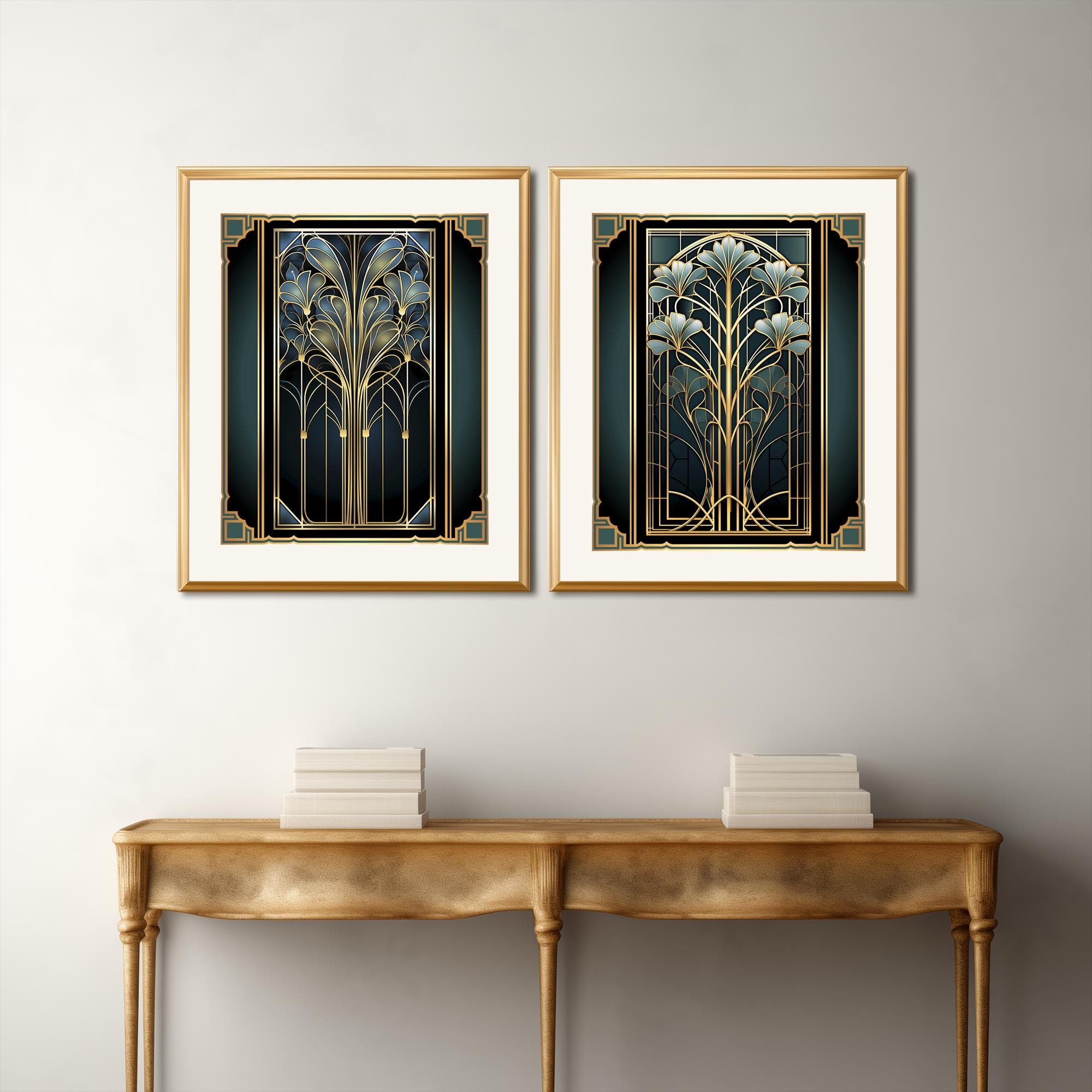 Art Deco Gallery Wall Art Print, Gold & Black Vintage Poster Printable ...
