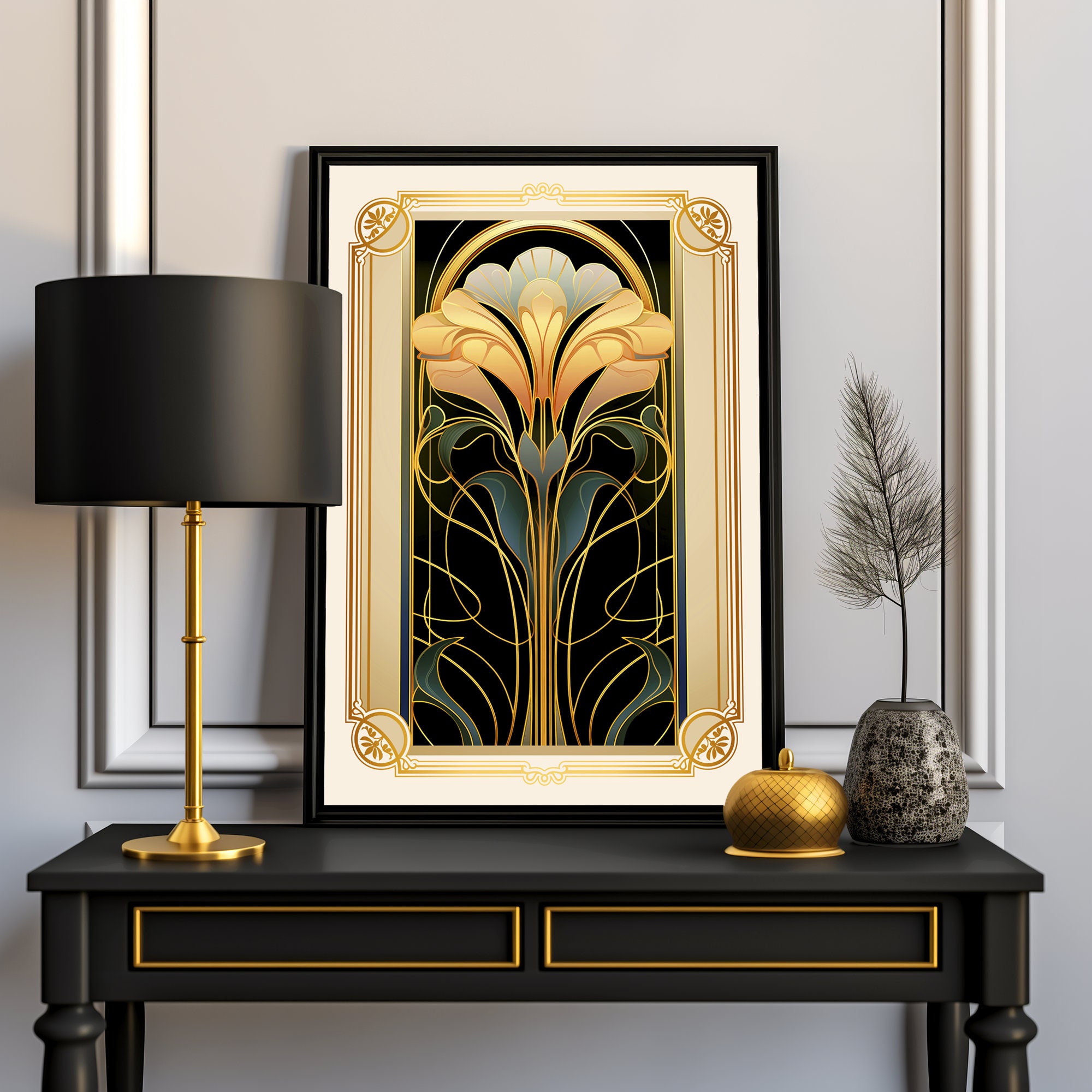 Art Deco PRINTABLE Wall Art Trendy Print Vintage Style Poster Floral ...