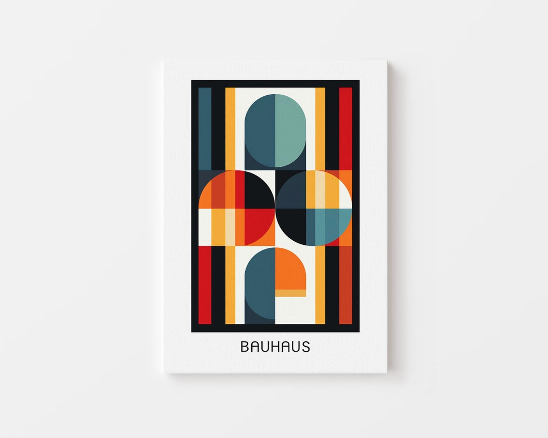 Bauhaus Geometric Art Print: Mid-century Modern Wall Decor, Retro Colorful Poster (digital ...