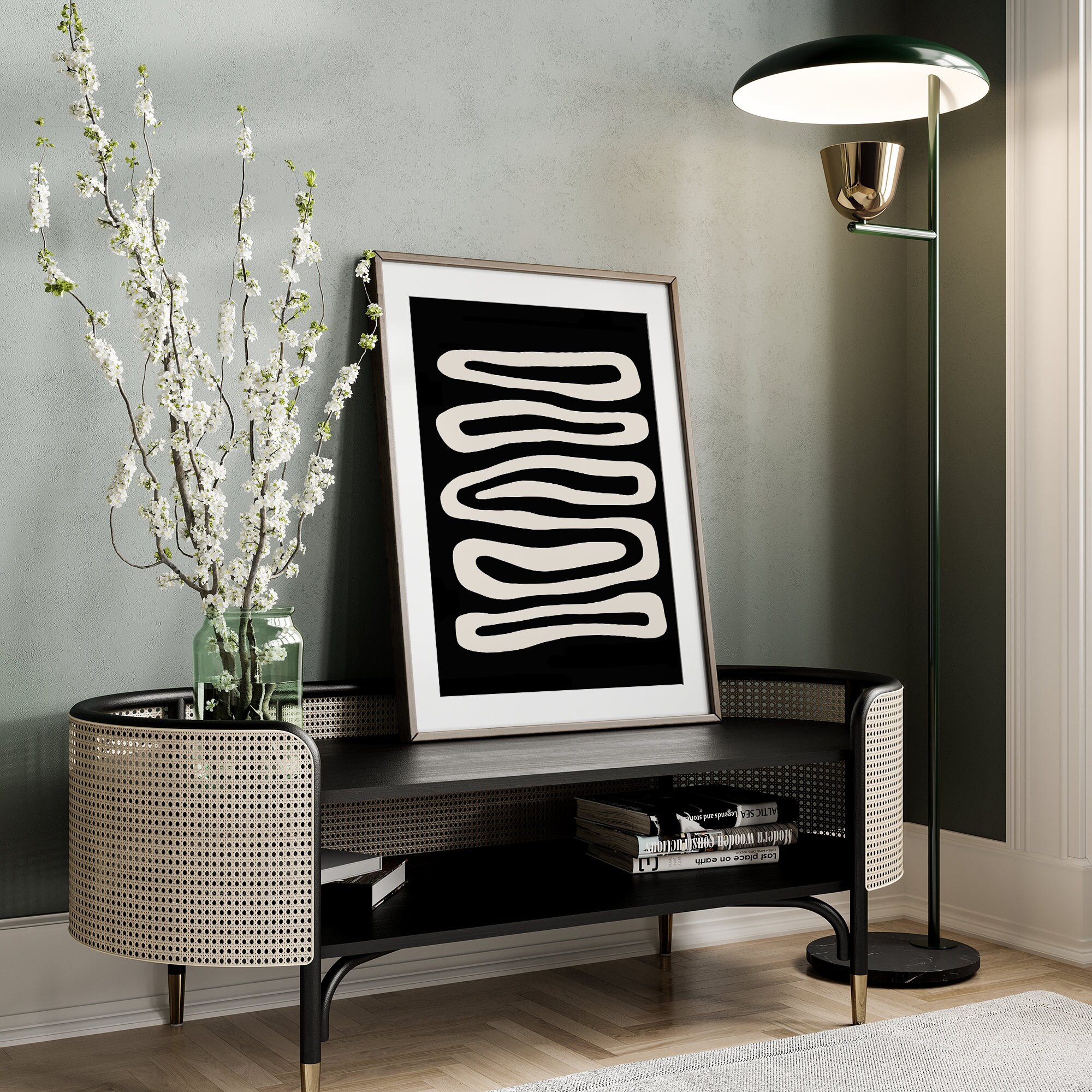 Black and White Wall Art Print Abstract Poster Minimalist Wall Decor ...