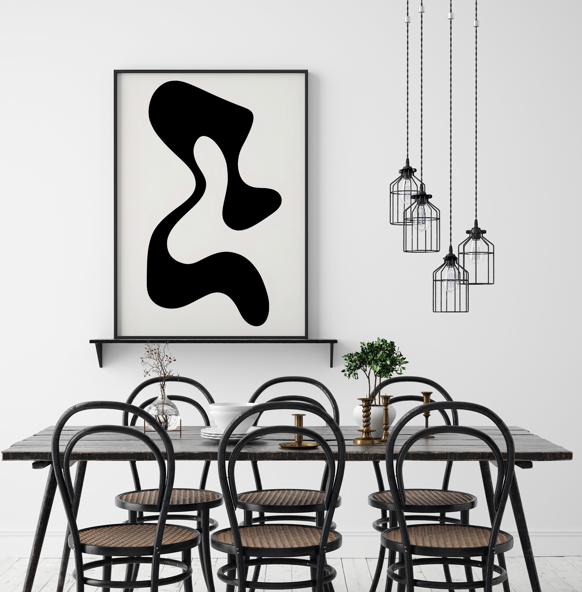 Minimalist Black and White Abstract Wall Art Modern Art - Etsy