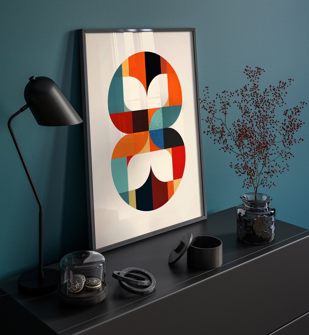 Bauhaus Wall Art Print, Minimalist Poster, Mid Century Modern ...