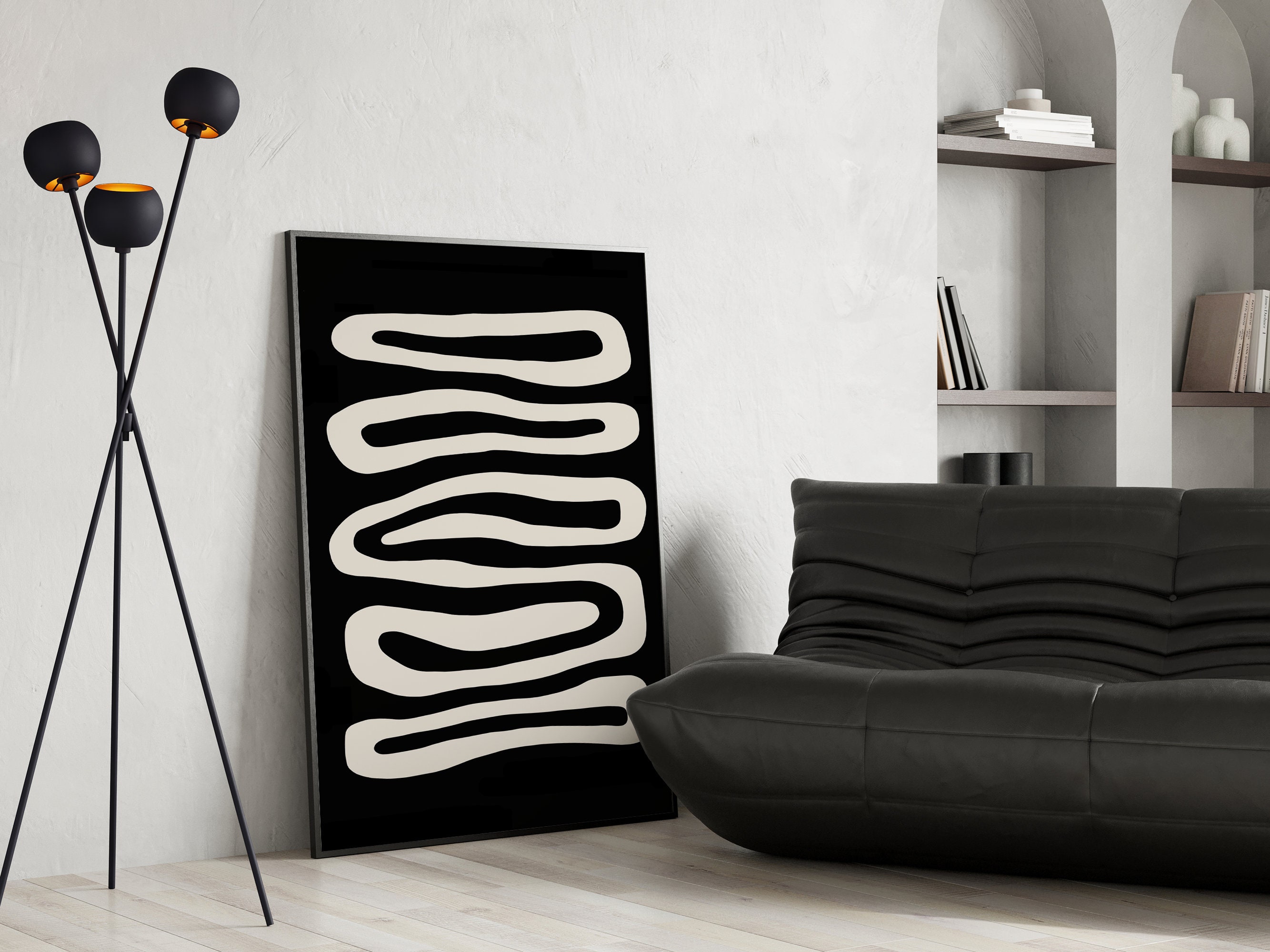 Black and White Wall Art Print Abstract Poster Minimalist Wall Decor ...